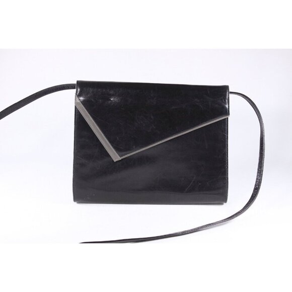 Vintage Bally Italian leather shoulder bag, 1970-1980s black leather ladies - Picture 2 of 10